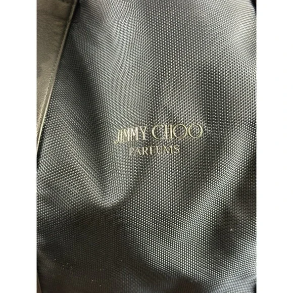 LARGE Jimmy Choo Parfums Luxury Bag Navy Nylon Leather Trim Shoulder Travel Tote - Picture 3 of 16
